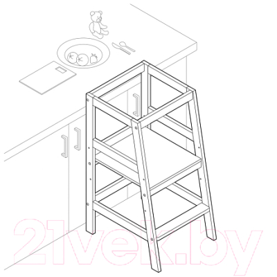 Башня помощника Polini Kids Sky / 0003104-04 (белый)