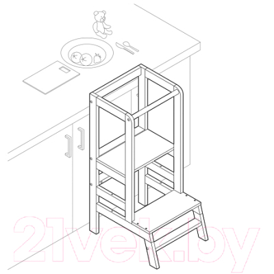 Башня помощника Polini Kids Step / 0003105-04 (белый)