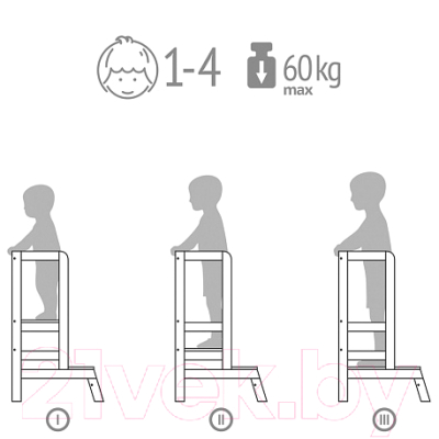 Башня помощника Polini Kids Step / 0003105-04 (белый)