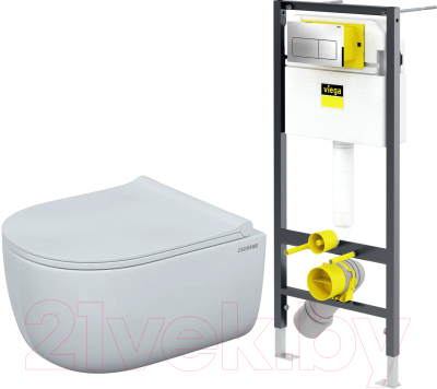 Унитаз подвесной с инсталляцией Berges Ego Rimless 49 / 082111 + 792824 - фото
