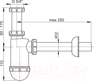 Сифон Alcadrain A430-BL-01