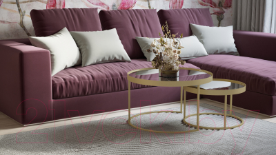 Комплект журнальных столиков Калифорния мебель Джуан 550/750 (неро/золото)