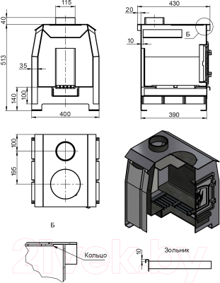 Печь отопительная Везувий Комфорт 70 (ДТ-3)