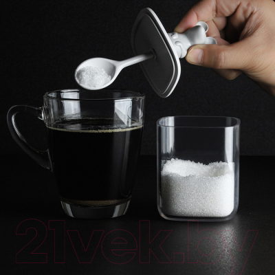 Емкость для хранения Qualy Lucky Mouse Seasoning / QL10365-CL-GY (с ложкой)