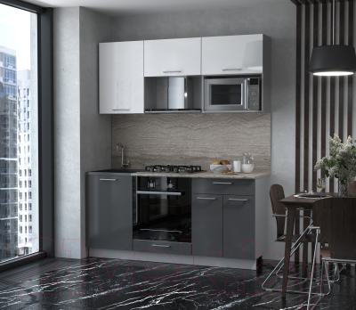 Готовая кухня Интерлиния Мила Gloss 1.7