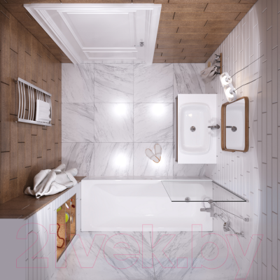 Ванна акриловая 1AcReal Gamma 160х70 (с каркасом и экраном)