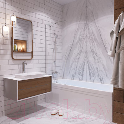 Ванна акриловая 1AcReal Gamma 160х70 (с каркасом и экраном)