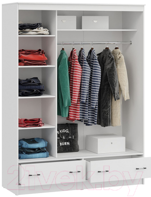 Шкаф-купе ТриЯ Квинт 02-45.015 (белый)