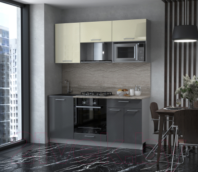 Готовая кухня Интерлиния Мила Gloss 1.7