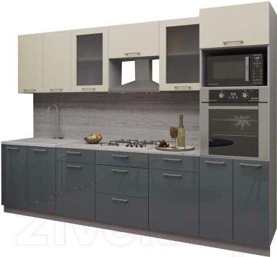 Готовая кухня Интерлиния Мила Gloss 3.0 - фото