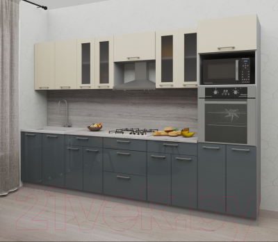 Готовая кухня Интерлиния Мила Gloss 3.2