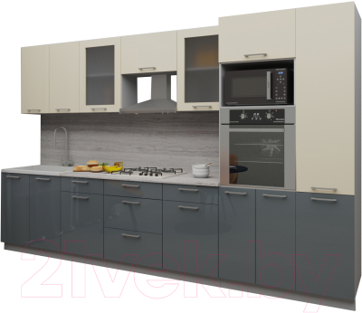 Готовая кухня Интерлиния Мила Gloss 3.4 - фото