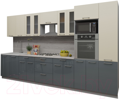 Готовая кухня Интерлиния Мила Gloss 3.6 - фото