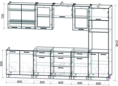 Готовая кухня Интерлиния Мила Gloss 3.0