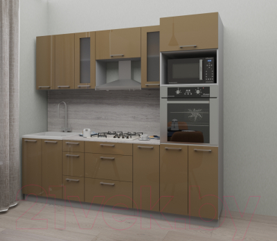 Готовая кухня Интерлиния Мила Gloss 2.4