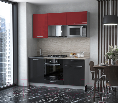 Готовая кухня Интерлиния Мила Gloss 1.7