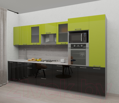 Готовая кухня Интерлиния Мила Gloss 3.4