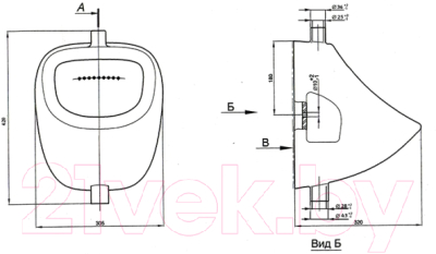 Писсуар Лобненский стройфарфор 10/1/5/1-49