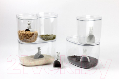 Емкость для хранения Qualy Bella Bunny / QL10323-CL-WH