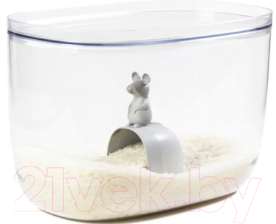 Емкость для хранения Qualy Lucky Mouse / QL10298-CL-GY - фото
