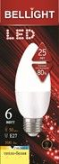 Лампа Bellight LED C37 6W 220V E27 4000K