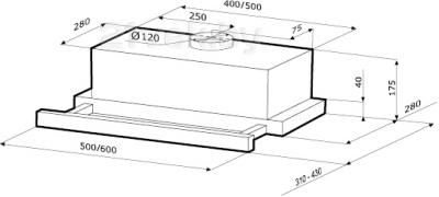 Вытяжка телескопическая Krona Kamilla 600 1m / 00020663