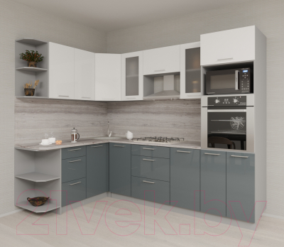 Готовая кухня Интерлиния Мила Gloss 1.68x2.6 левая