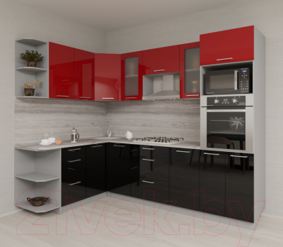 Готовая кухня Интерлиния Мила Gloss 1.68x2.6 левая