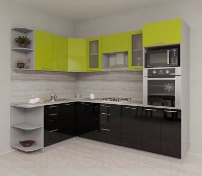 Готовая кухня Интерлиния Мила Gloss 1.68x2.6 левая