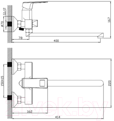 Смеситель Diadonna D78-222116HG