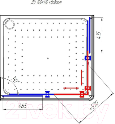 Душевой уголок Radomir 100x110 R / 1-03-6-2-0-1230 (прозрачное стекло)