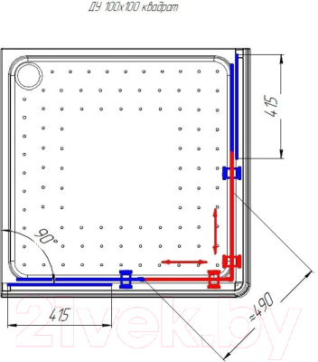 Душевой уголок Radomir 100 / 1-03-6-0-0-1190 (прозрачное стекло)