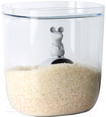 Набор емкостей для хранения Qualy Lucky Mouse / QL10348-CL-GY - фото