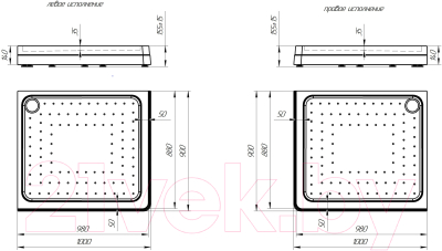 Душевой уголок Radomir 90x100 R / 1-03-6-2-0-1211 (матовое стекло)