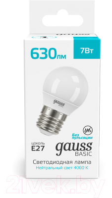 Лампа Gauss Basic E27 7W 4000K / 10502272