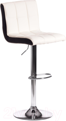 Стул барный Tetchair Barber (металл/экокожа, белый/черный/хром) - фото