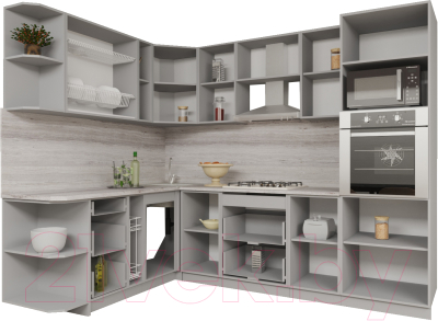 Готовая кухня Интерлиния Мила Gloss 1.88x2.6 левая