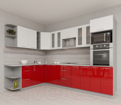 Готовая кухня Интерлиния Мила Gloss 1.88x3.0 левая