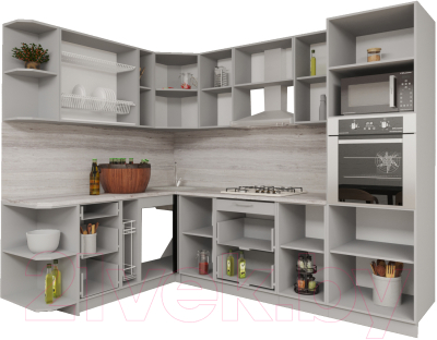 Готовая кухня Интерлиния Мила Gloss 1.88x2.8 левая