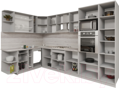 Готовая кухня Интерлиния Мила Gloss 1.88x3.2 левая
