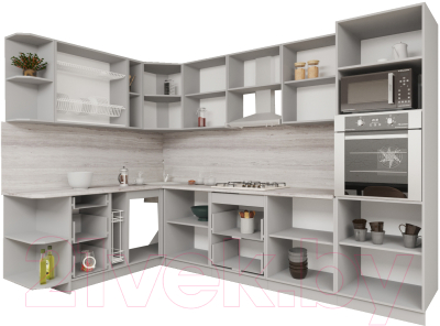 Готовая кухня Интерлиния Мила Gloss 1.88x3.0 левая