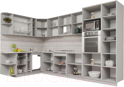 Готовая кухня Интерлиния Мила Gloss 1.88x3.4 левая