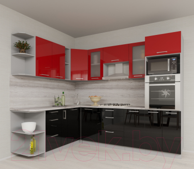 Готовая кухня Интерлиния Мила Gloss 1.88x2.6 левая