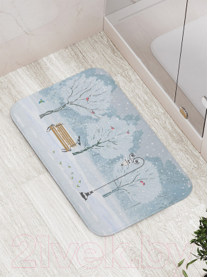 Коврик для ванной JoyArty Птицы ждут кормильца / bath_17624