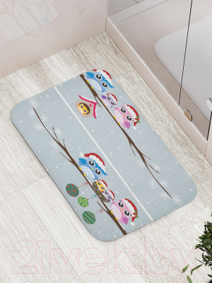 Коврик для ванной JoyArty Новогодние совы / bath_19400