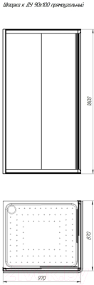 Душевой уголок Radomir Дрим 90x100 / 1-09-6-0-0-1210 (прозрачное стекло)