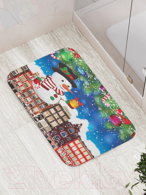 Коврик для ванной JoyArty Новогодний снеговик / bath_20302