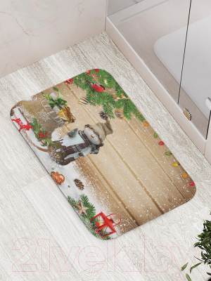 Коврик для ванной JoyArty Новогодний домовенок / bath_21436