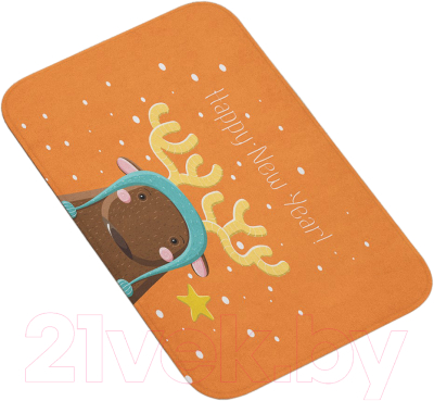 Коврик для ванной JoyArty Олень в новогоднюю ночь / bath_290616 - фото