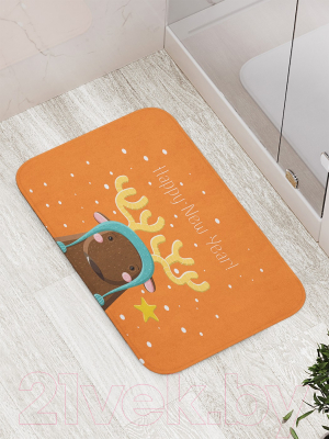 Коврик для ванной JoyArty Олень в новогоднюю ночь / bath_290616